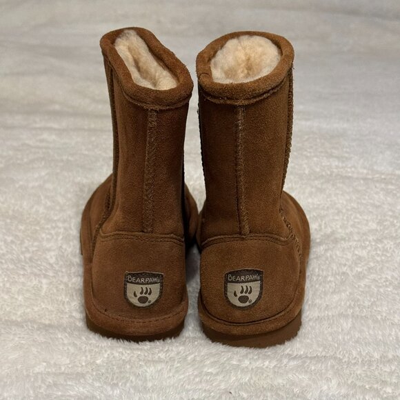 BearPaw Boys Fuzzy Sheepskin Boots - Size 1 - Picture 2 of 3
